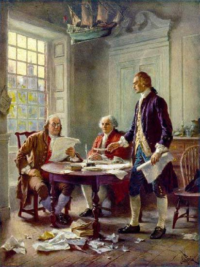 Jean Leon Gerome Ferris Writing the Declaration of Independence, 1776 oil painting image